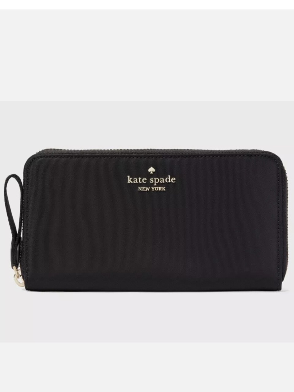 kate spade Black Zip-Around Wristlet with Gold Logo